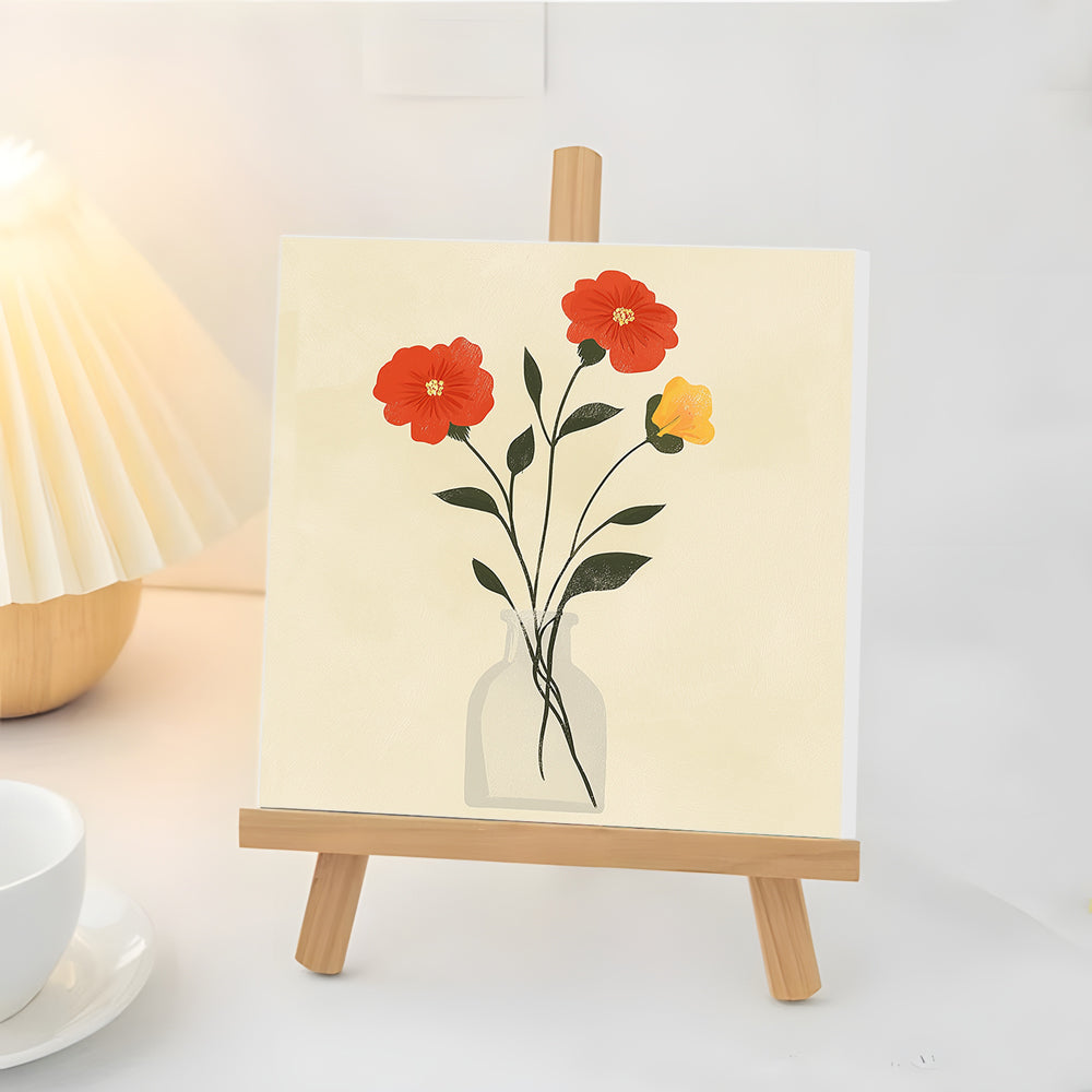 Bloemen in Warme Kleuren Mini Schilderen op Nummers