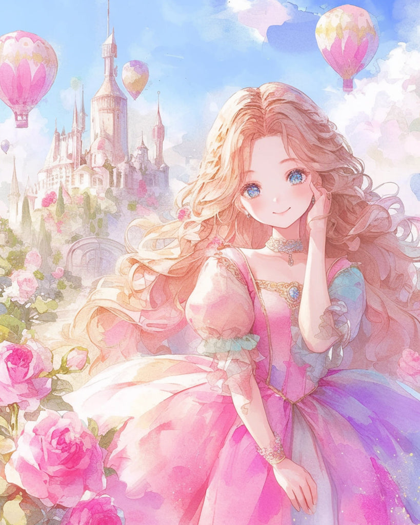 Blonde Prinses voor het Kasteel Schilderen op Nummers