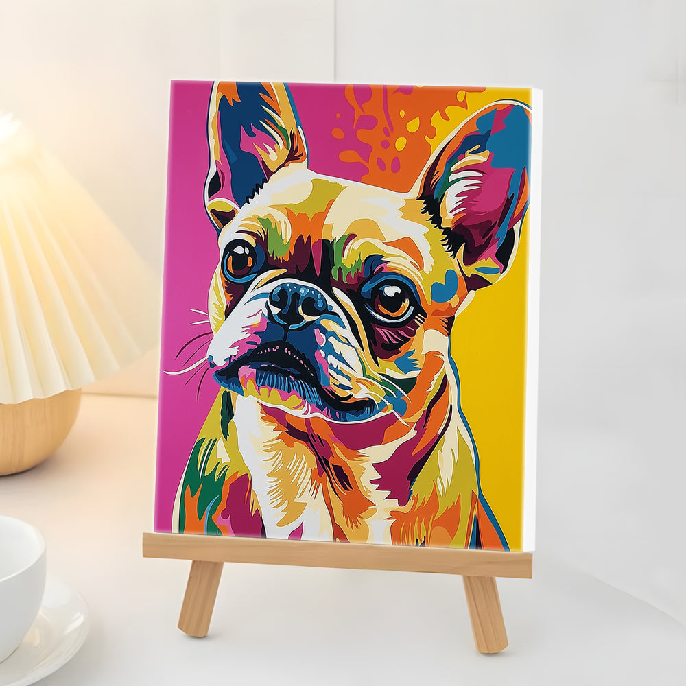 Bulldog Pop Art Mini Schilderen op Nummers