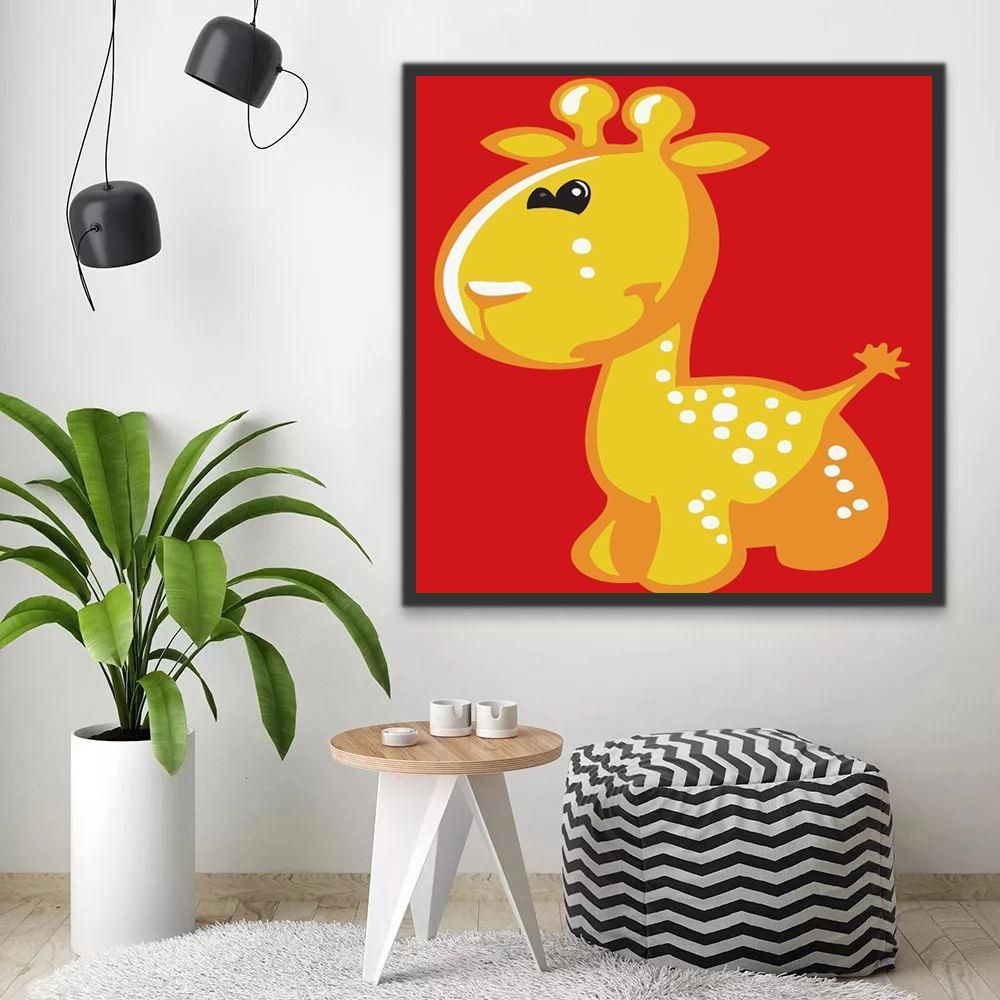 Cartoon Ballon Hert Schilderen op Nummers Kinderen