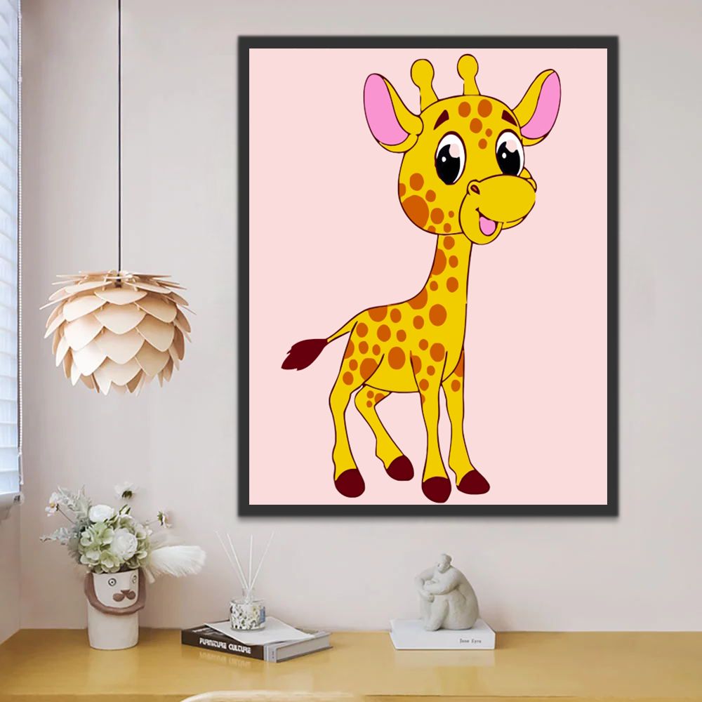 Cartoon Geel Hert Schilderen op Nummers Kinderen