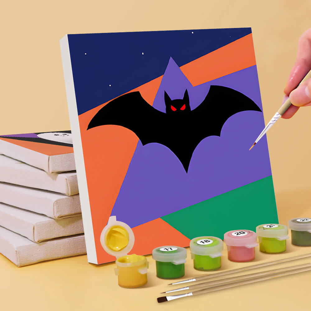 Cartoon Halloween 6 Stuks Mini Schilderen op Nummers