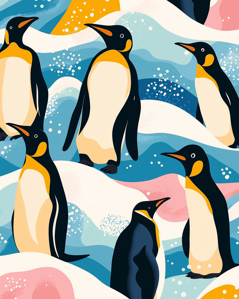 Cartoon Pinguïn Kolonie Schilderen op Nummers