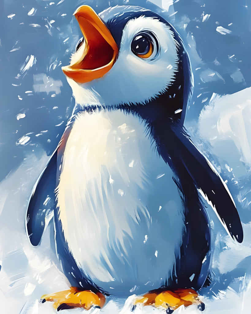 Cartoon Schattige Pinguïn Schilderen op Nummers
