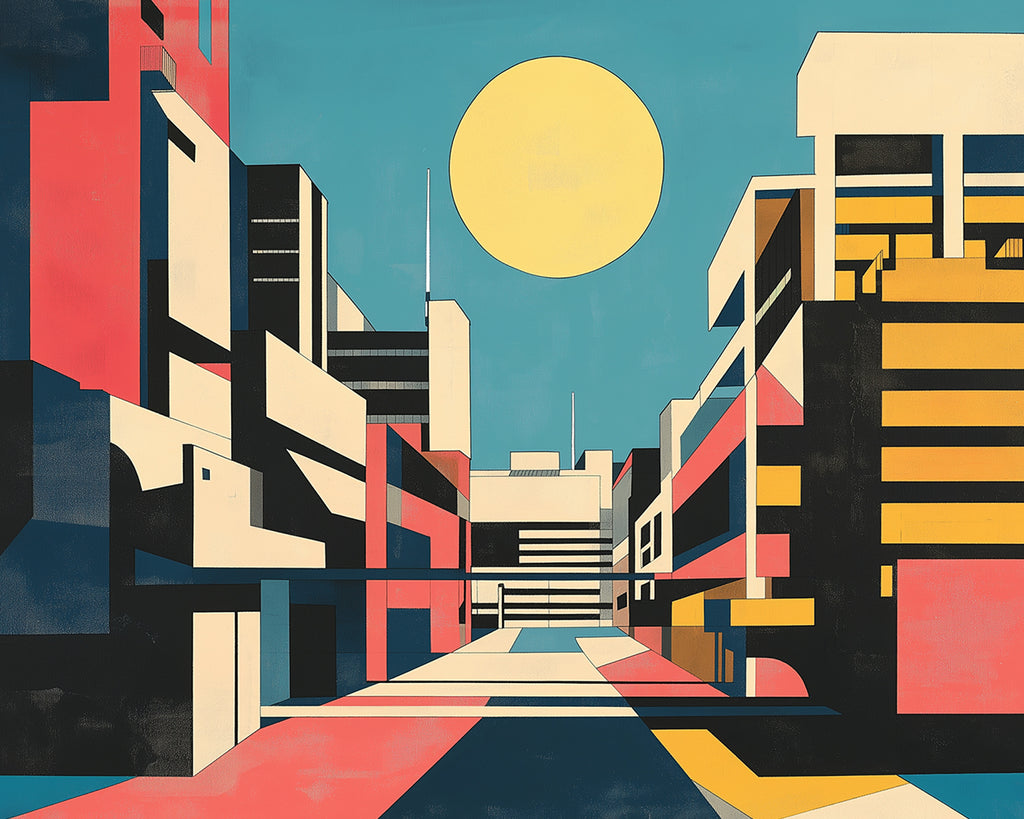 Cartoon Stad in de Zon Schilderen op Nummers