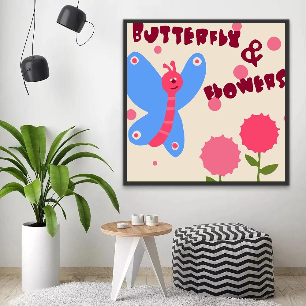 Cartoon Vlinder en Bloem Schilderen op Nummers Kinderen