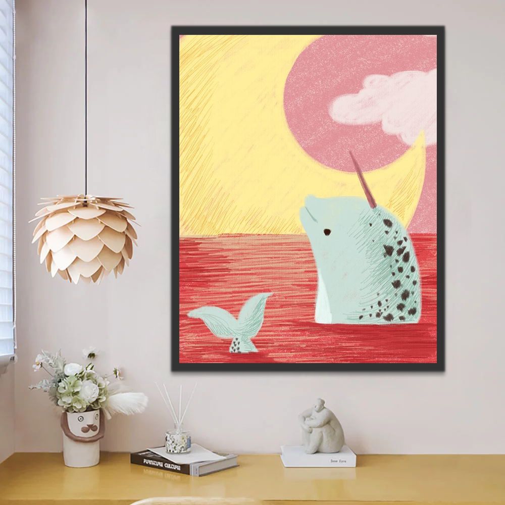 Cartoon Walvis Schilderen op Nummers Kinderen