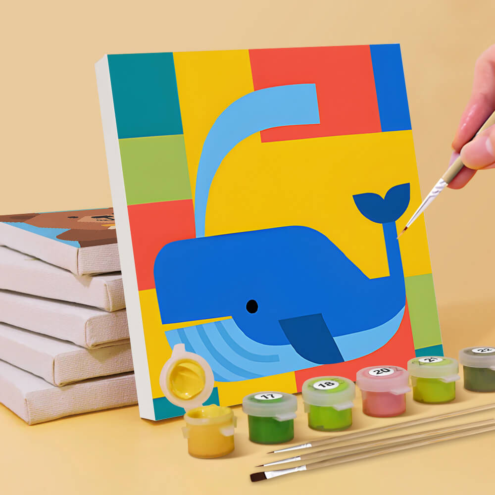 Cartoondieren 6 Stuks Mini Schilderen op Nummers