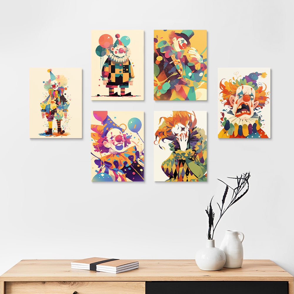Cartoonstijl Clown 6 Stuks Mini Schilderen op Nummers