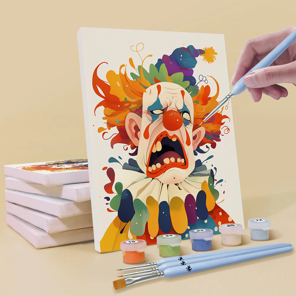 Cartoonstijl Clown 6 Stuks Mini Schilderen op Nummers