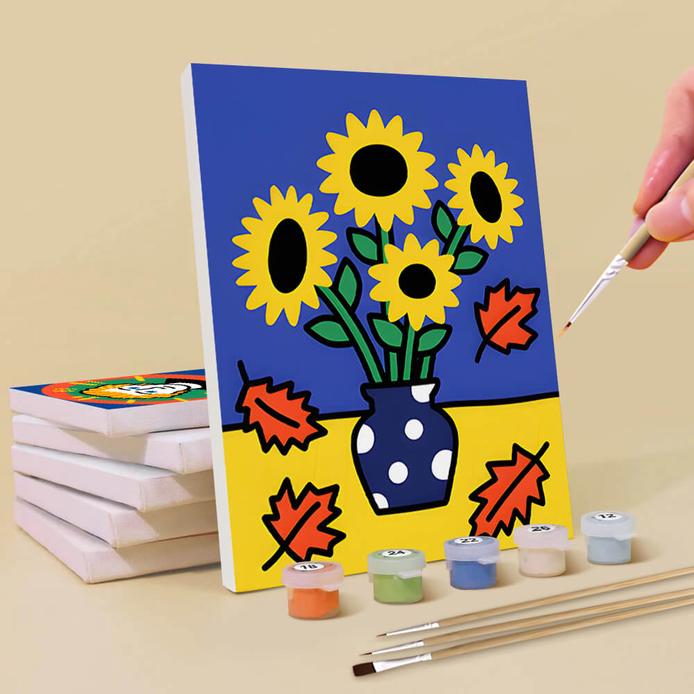 Cartoonversie van Van Goghs Schilderijen 6 Stuks Mini Schilderen op Nummers