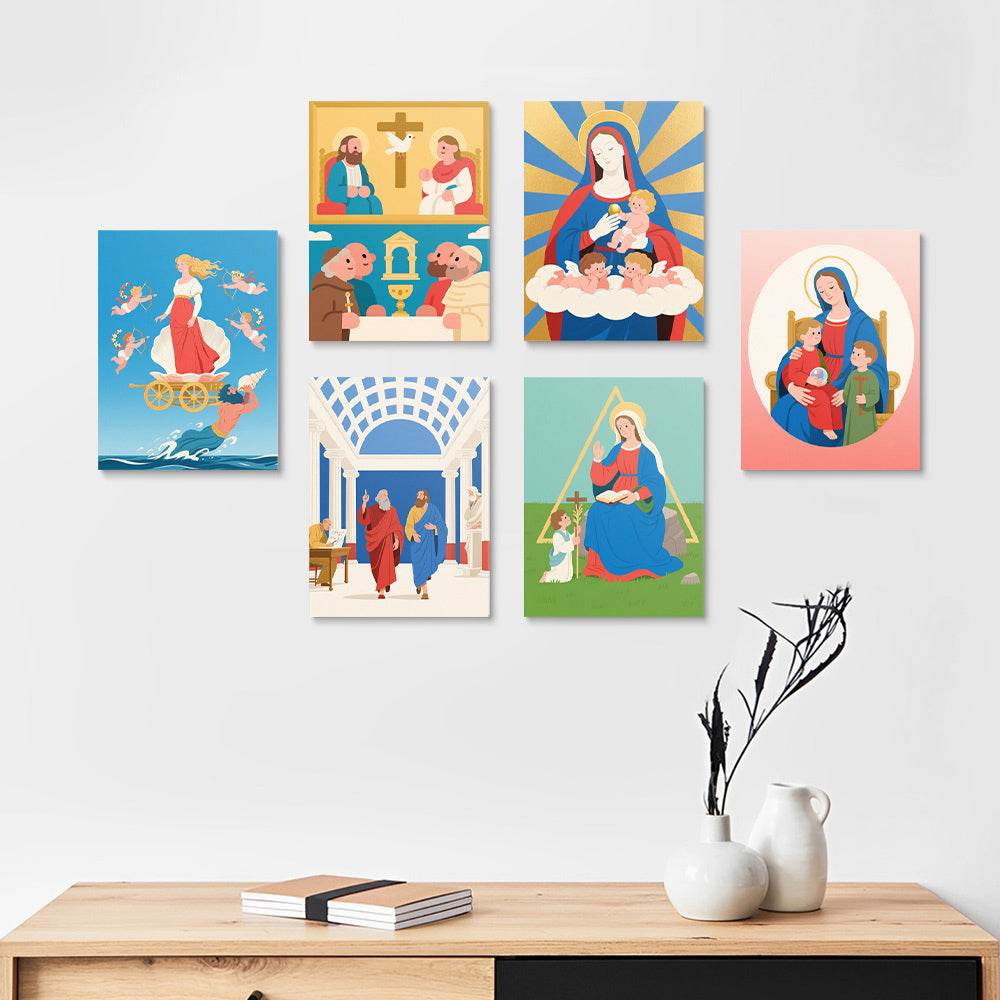 Christelijke Mythologie 6 Stuks Mini Schilderen op Nummers