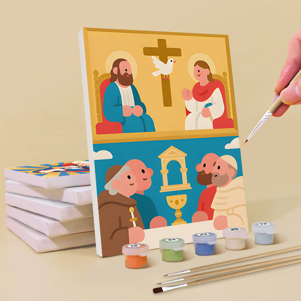 Christelijke Mythologie 6 Stuks Mini Schilderen op Nummers