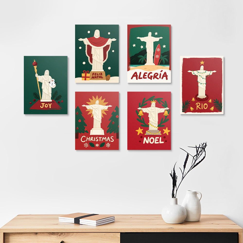 Christusbeeld met Kerstmis 6 Stuks Mini Schilderen op Nummers
