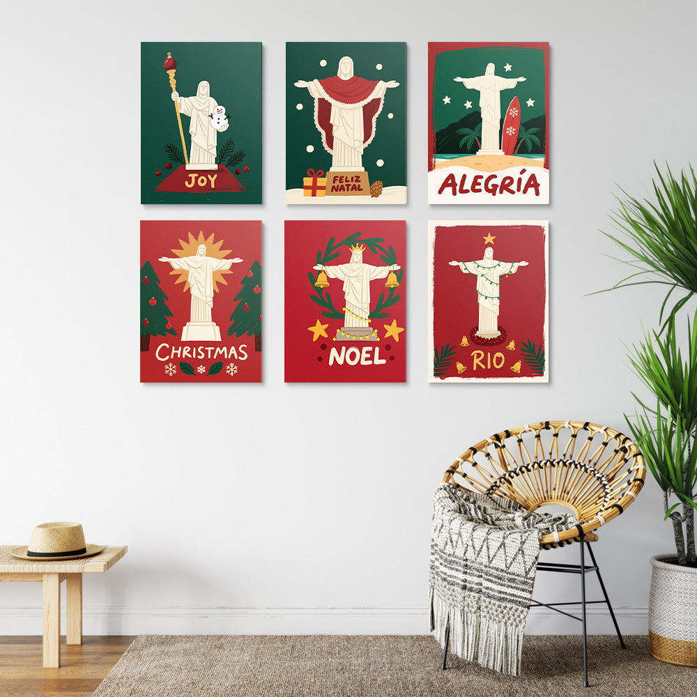 Christusbeeld met Kerstmis 6 Stuks Mini Schilderen op Nummers