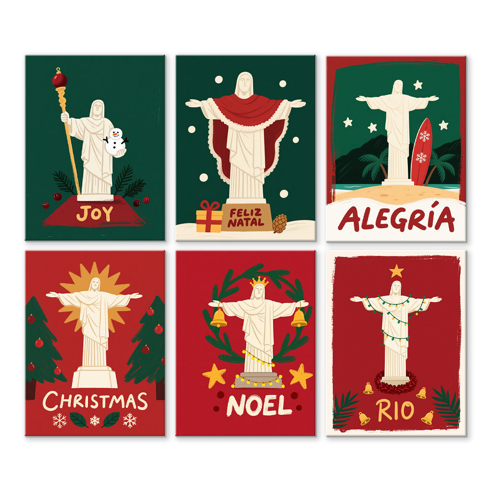 Christusbeeld met Kerstmis 6 Stuks Mini Schilderen op Nummers