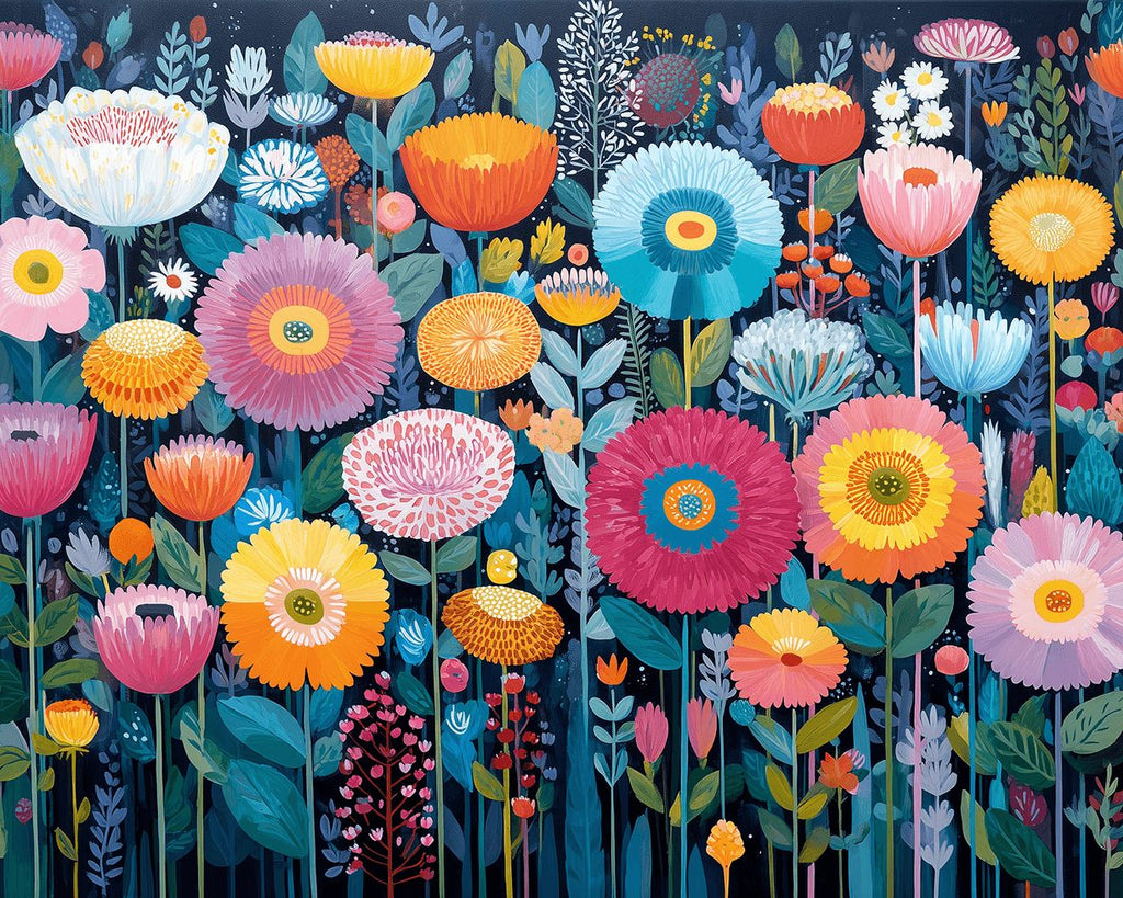 Chrysanten en Klaprozen Schilderen op Nummers