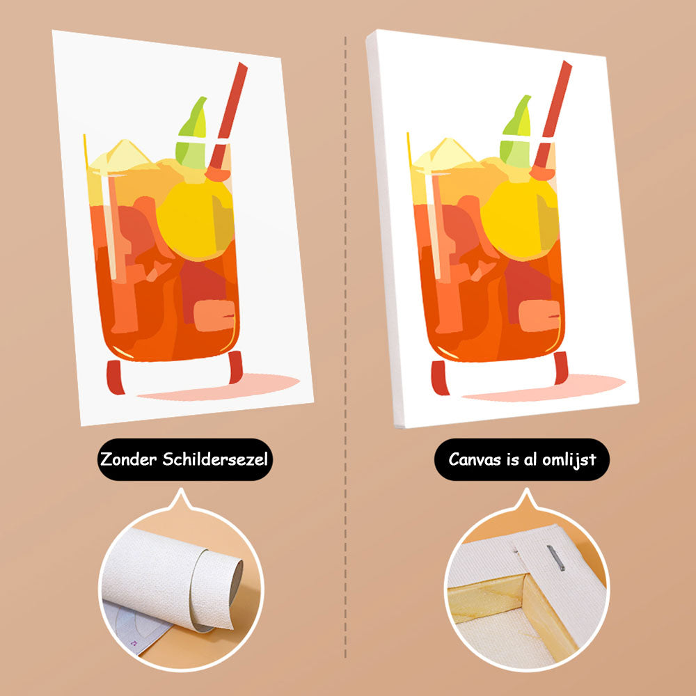 Citroencocktail met IJs 6 Stuks Mini Schilderen op Nummers