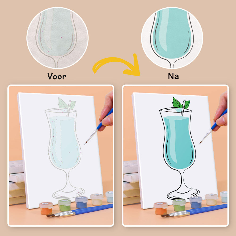 Cocktails met Verschillende Smaken 6 Stuks Mini Schilderen op Nummers