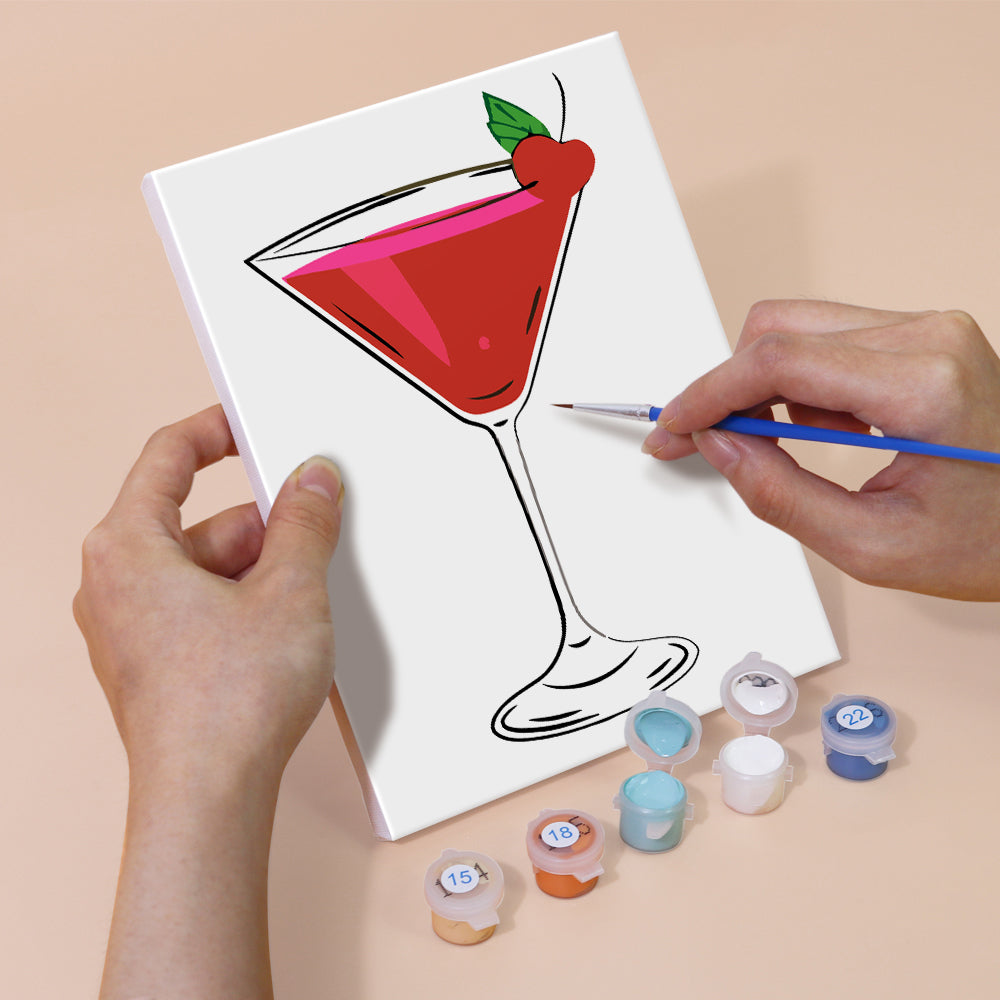Cocktails met Verschillende Smaken 6 Stuks Mini Schilderen op Nummers
