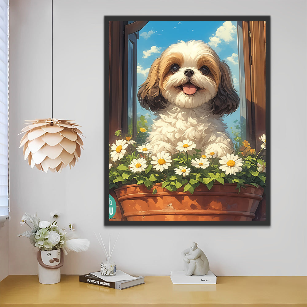 Daisy en Puppy Schilderen op Nummers