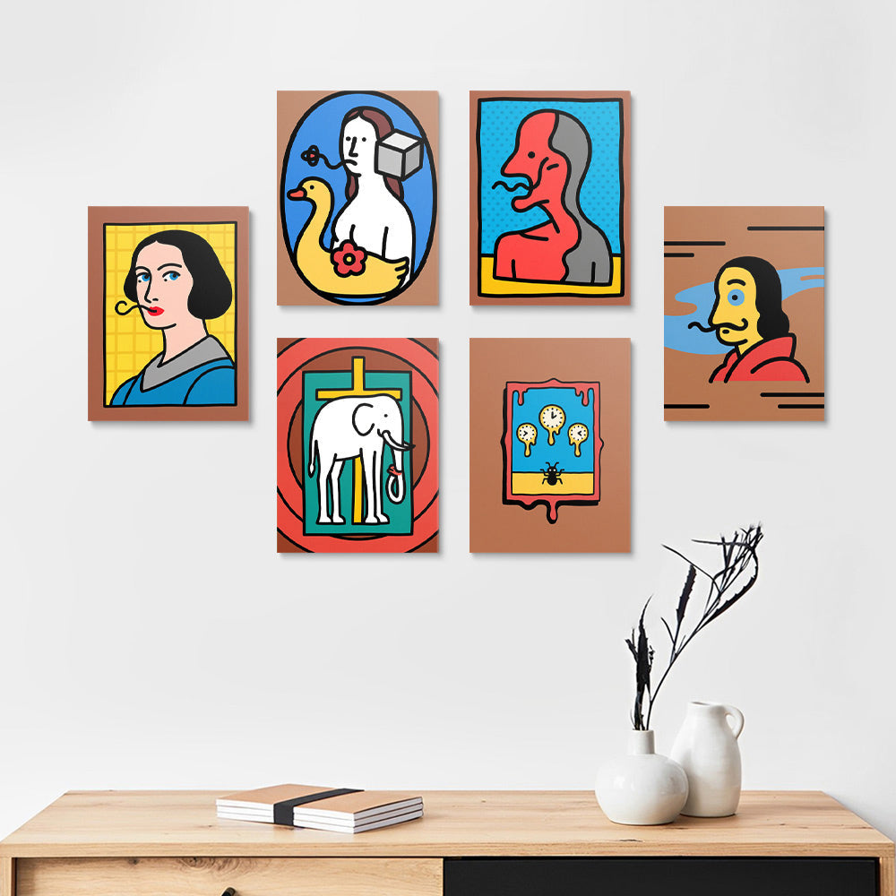 Dali’s Werken 6 Stuks Mini Schilderen op Nummers