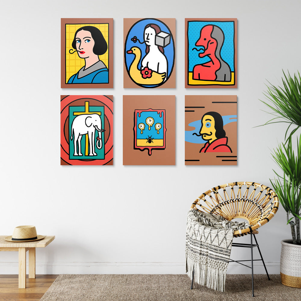 Dali’s Werken 6 Stuks Mini Schilderen op Nummers