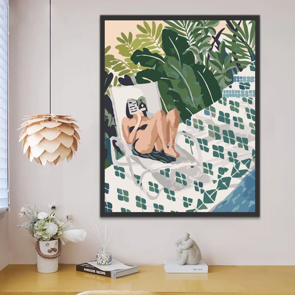 Dame op Vakantie Schilderen op Nummers