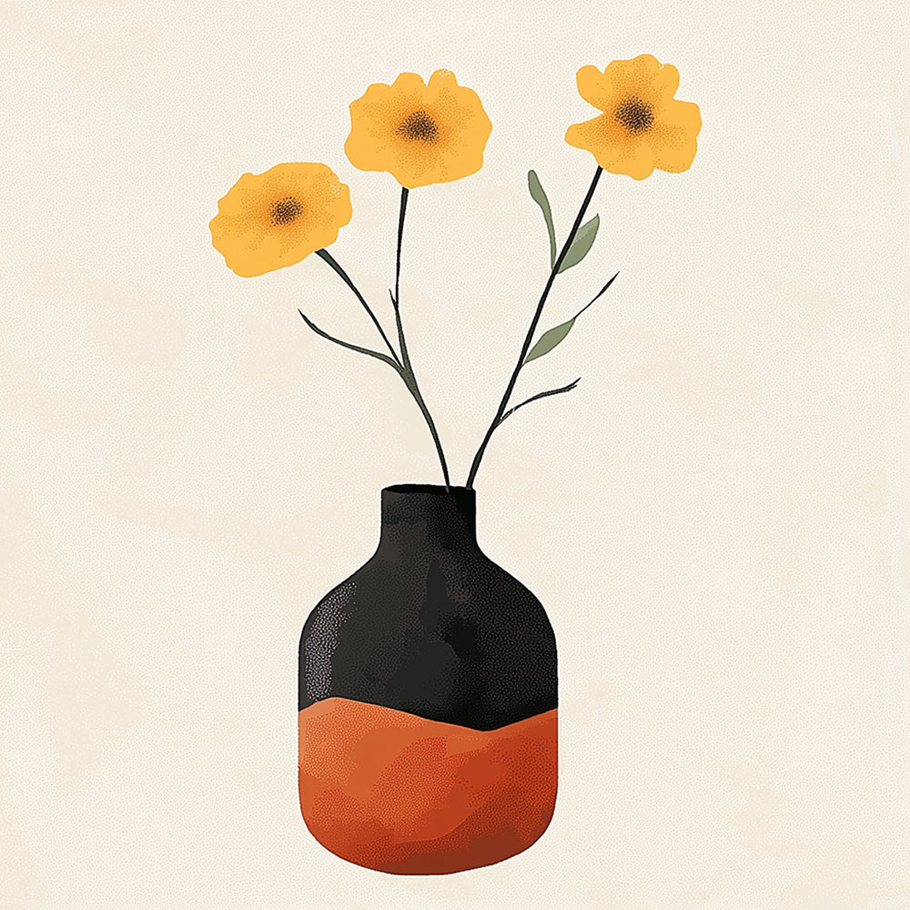 De Gele Bloem die het Hart Geneest Mini Schilderen op Nummers