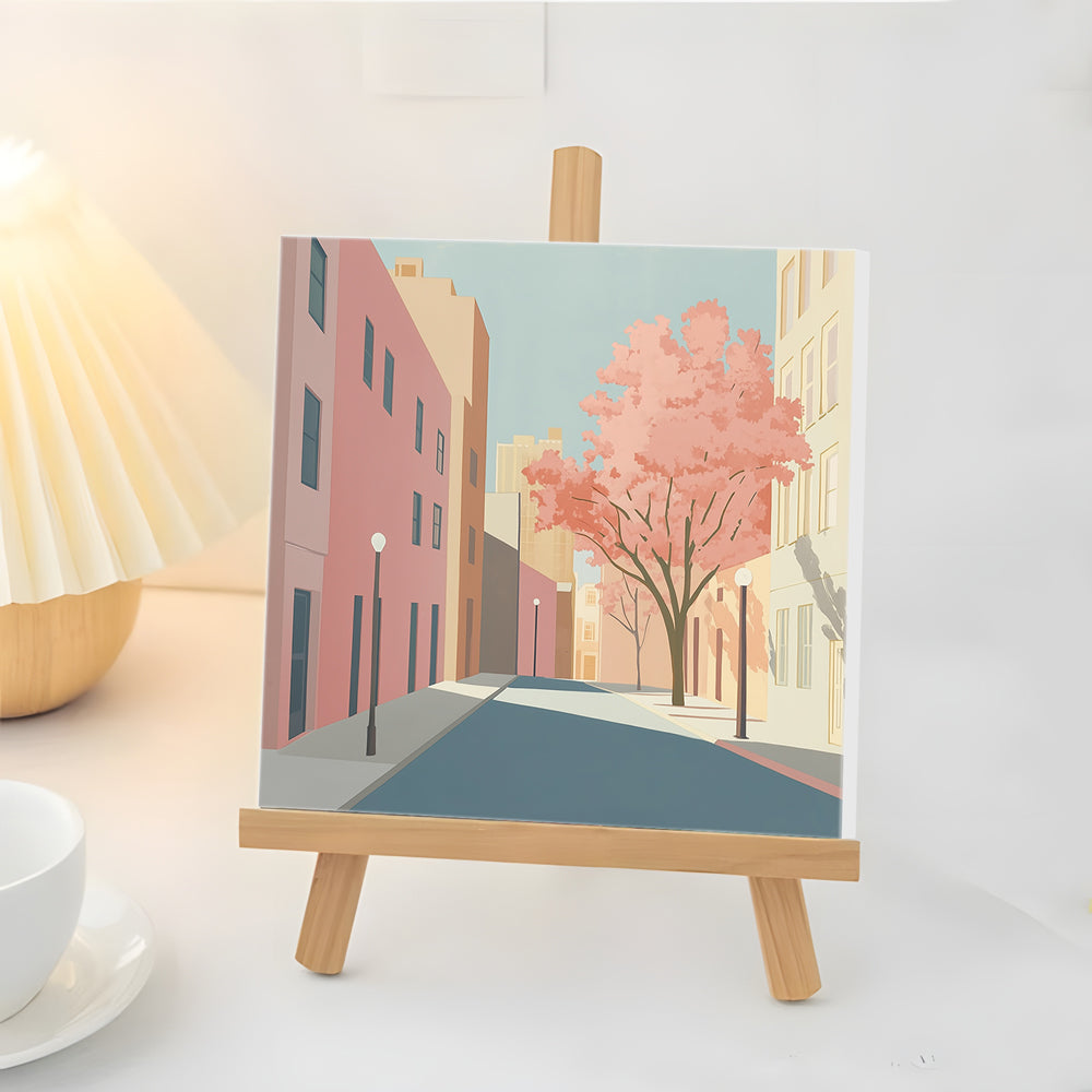 De Straat in de Stad Mini Schilderen op Nummers