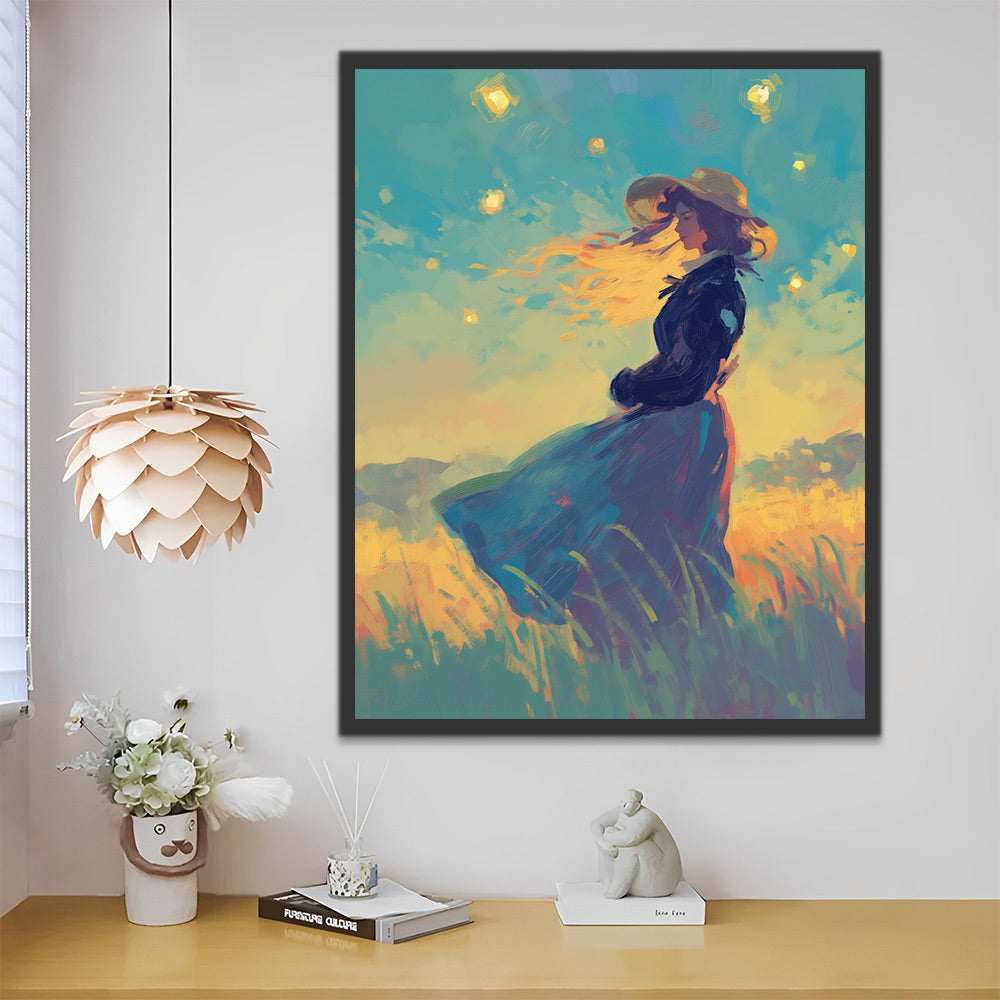 De Vrouw in de Wind Schilderen op Nummers