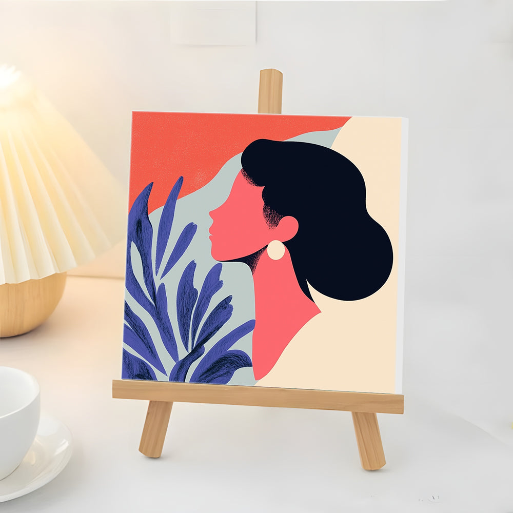 De Vrouw met de Pareloorbellen Mini Schilderen op Nummers