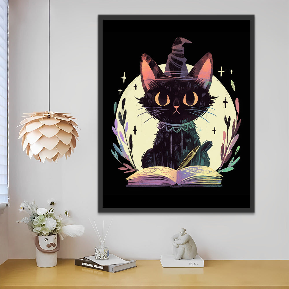 De Zwarte Kat en het Grimoire Schilderen op Nummers