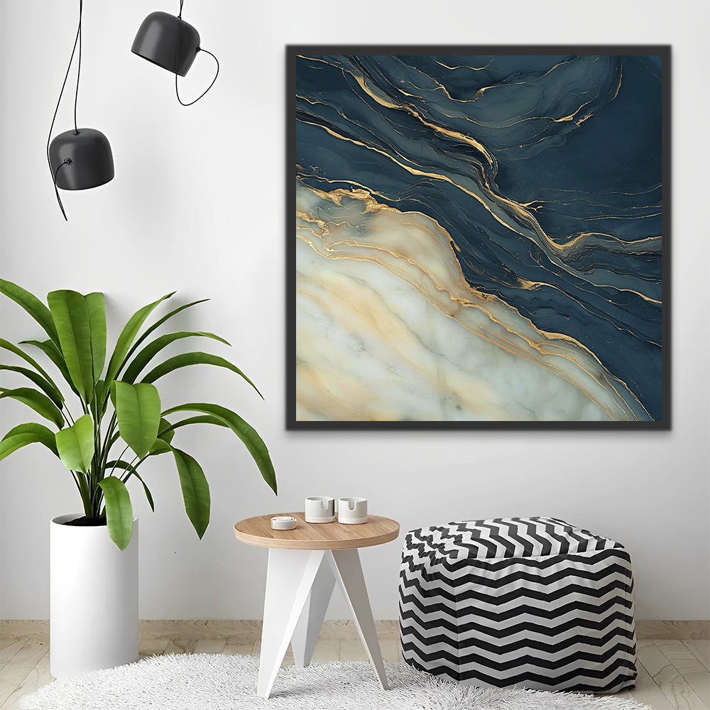 Decoratieve Schildering in Donkerblauw Schilderen op Nummers