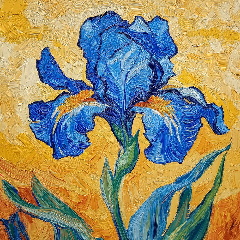 Delicate Blauwe Iris Bloemen Mini Schilderen op Nummers