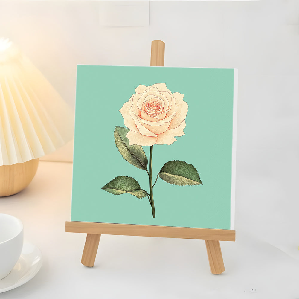 Delicate Witte Rozen Mini Schilderen op Nummers