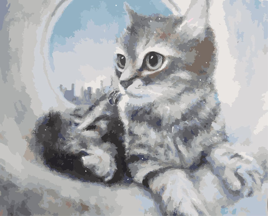 Dier Kat Schilderen op Nummers