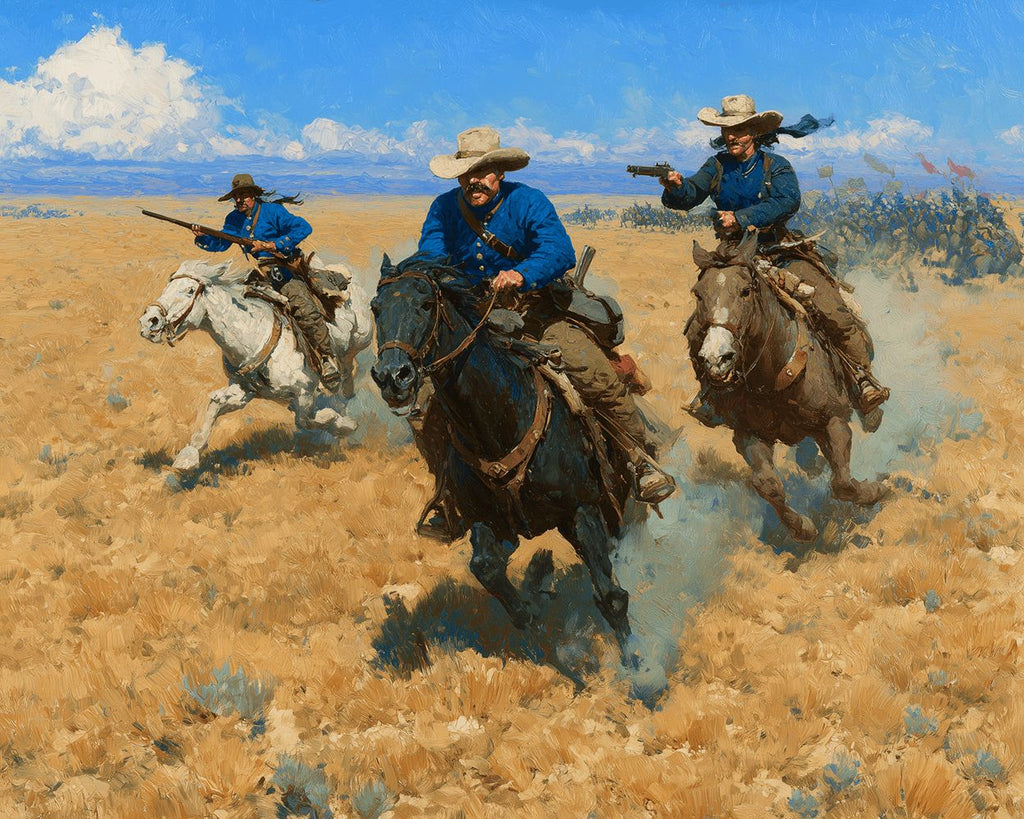 Drie Premiejagers te Paard Schilderen op Nummers