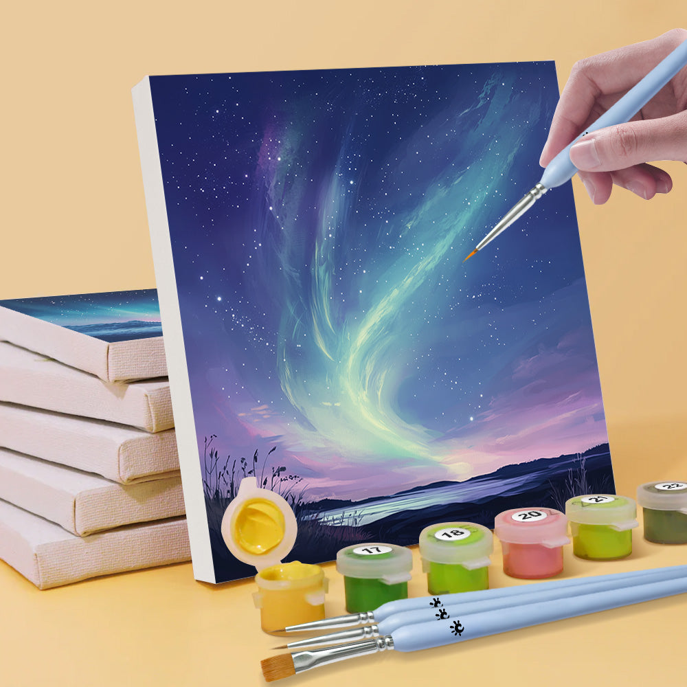 Dromerige Aurora 6 Stuks Mini Schilderen op Nummers