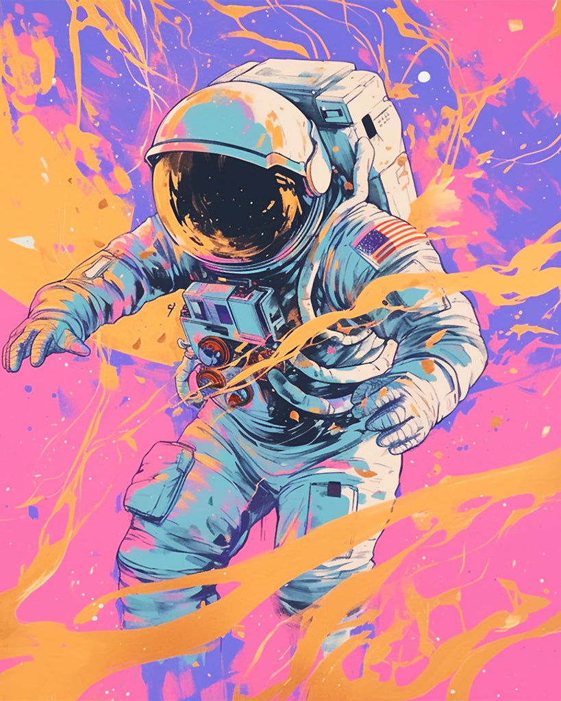 Een Coole Astronaut Schilderen op Nummers
