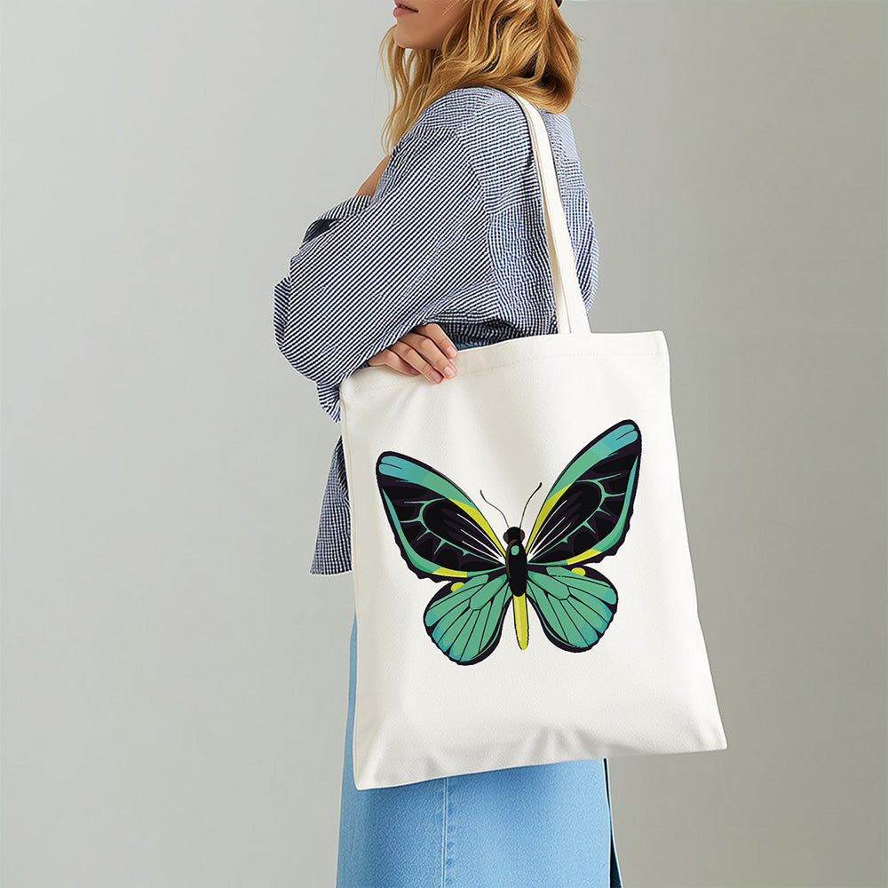 Een Groene Vlinder Canvas Tote Bag Schilderen op Nummers