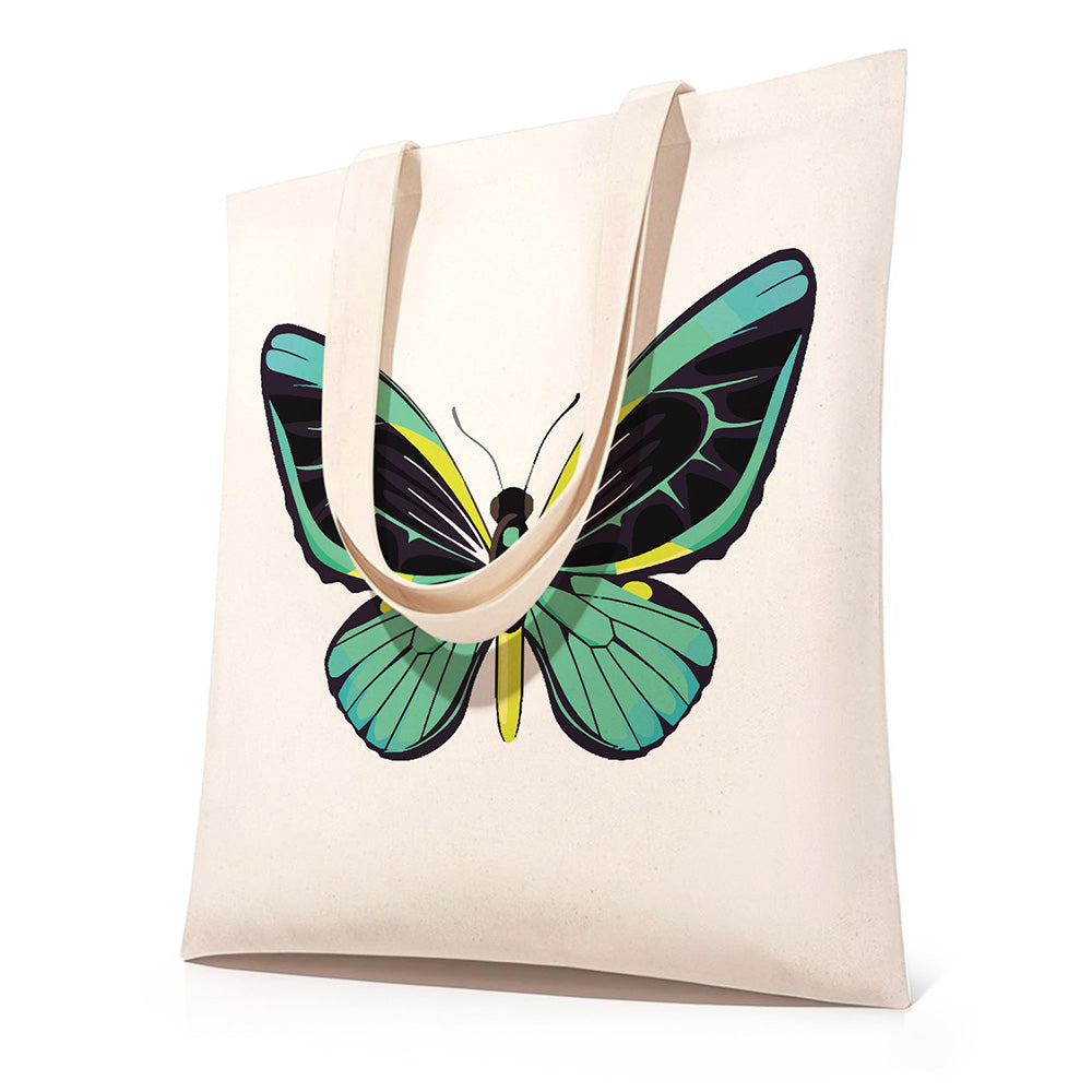 Een Groene Vlinder Canvas Tote Bag Schilderen op Nummers