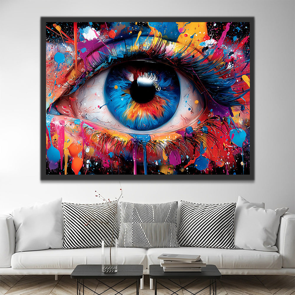 Een Kleurrijk Oog Schilderen op Nummers