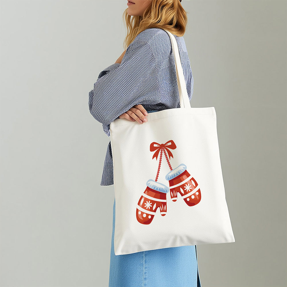 Een Paar Kersthandschoenen Canvas Tote Bag Schilderen op Nummers