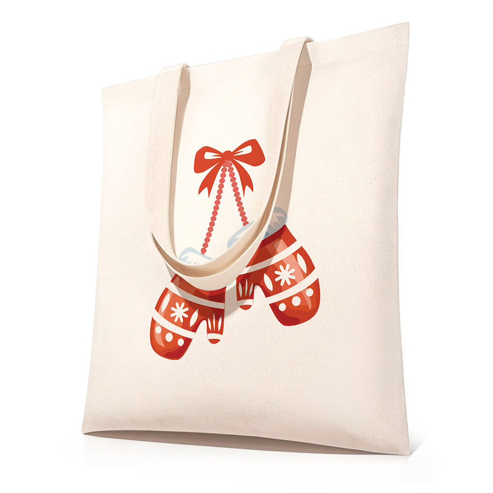 Een Paar Kersthandschoenen Canvas Tote Bag Schilderen op Nummers
