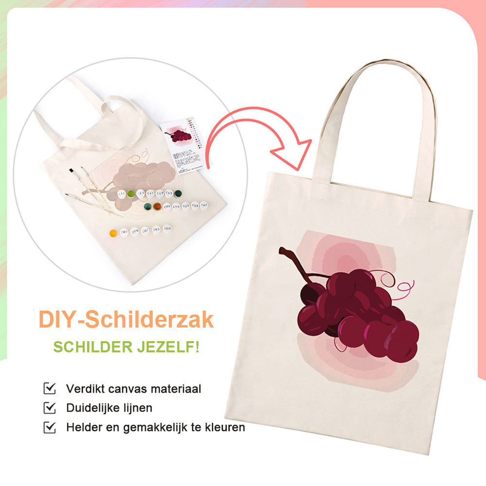 Een Tros Rijpe Druiven Canvas Tote Bag Schilderen op Nummers