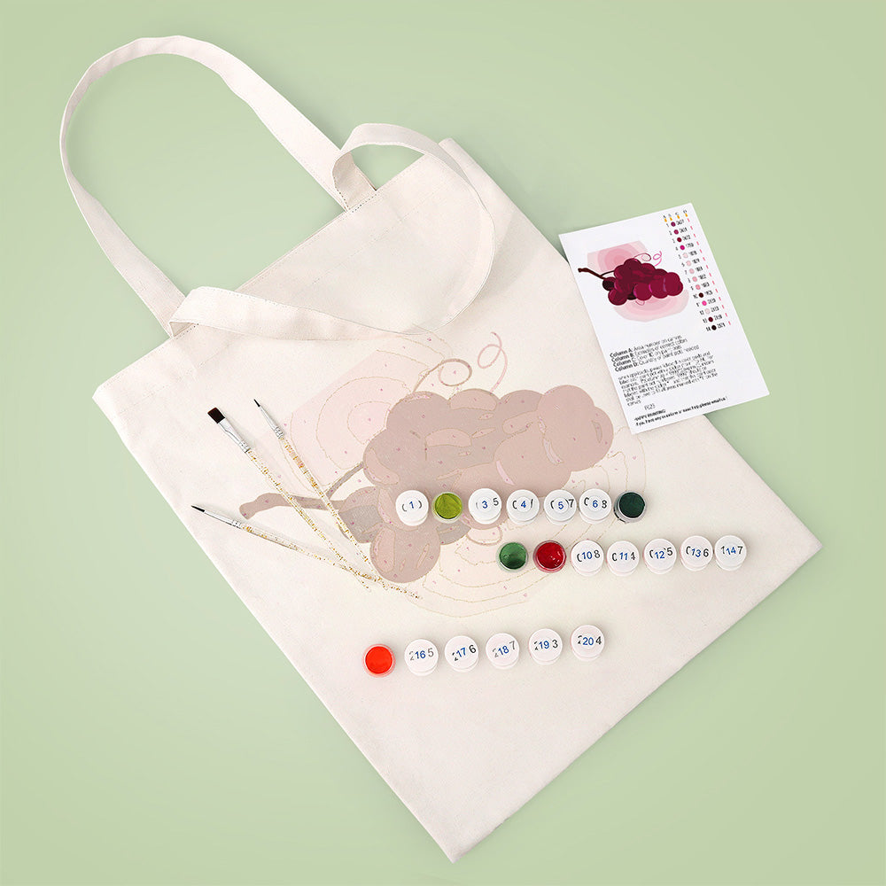 Een Tros Rijpe Druiven Canvas Tote Bag Schilderen op Nummers