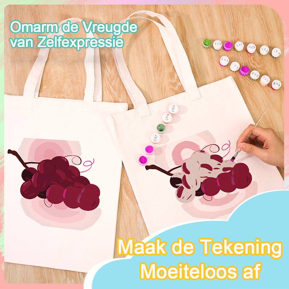 Een Tros Rijpe Druiven Canvas Tote Bag Schilderen op Nummers