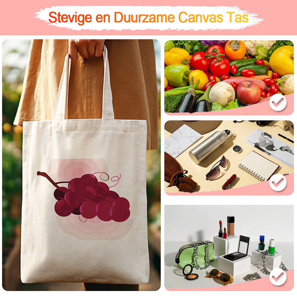 Een Tros Rijpe Druiven Canvas Tote Bag Schilderen op Nummers