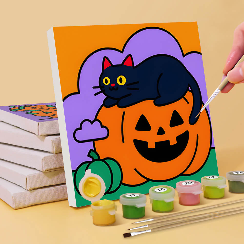 Een Vrolijke Halloween 6 Stuks Mini Schilderen op Nummers